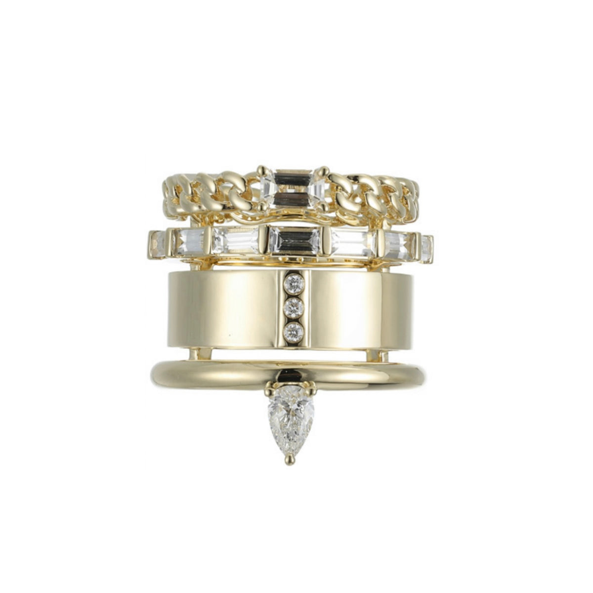 Type Stack Yellow Gold Ring – Type Jewelry